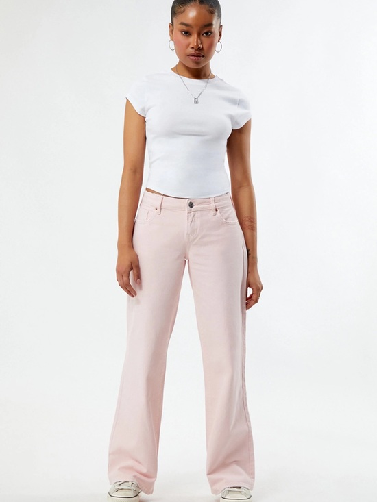 PacSun Denim - PacSun NWT $56 Women's Light Pink Low Rise Wide Leg Size 23